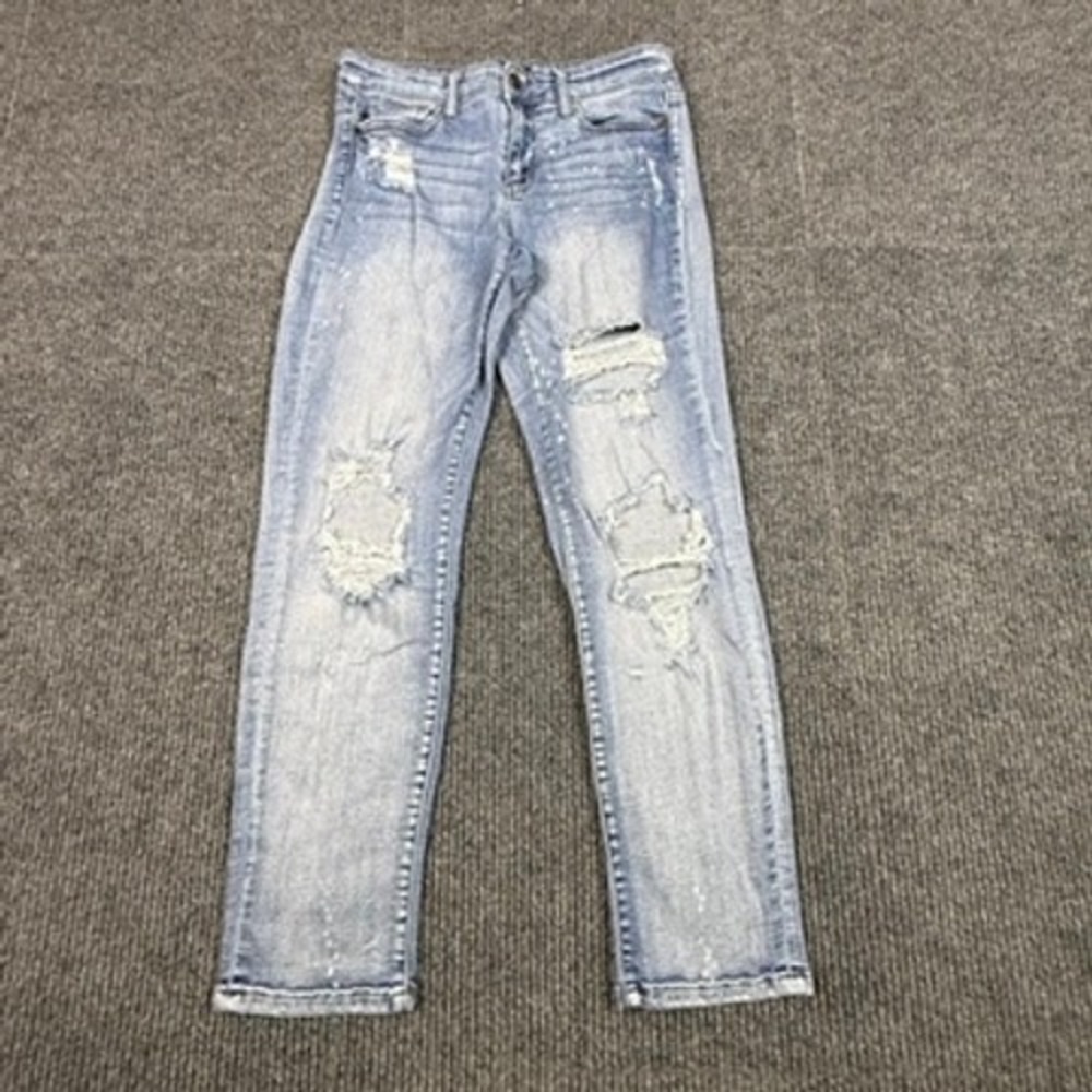 Judy Blue Distressed Paint Splatter Boyfriend Jeans Light Wash 9/29 JB82169LT